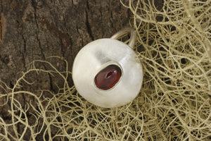 Garnet Ring in Fine Recycled Silver