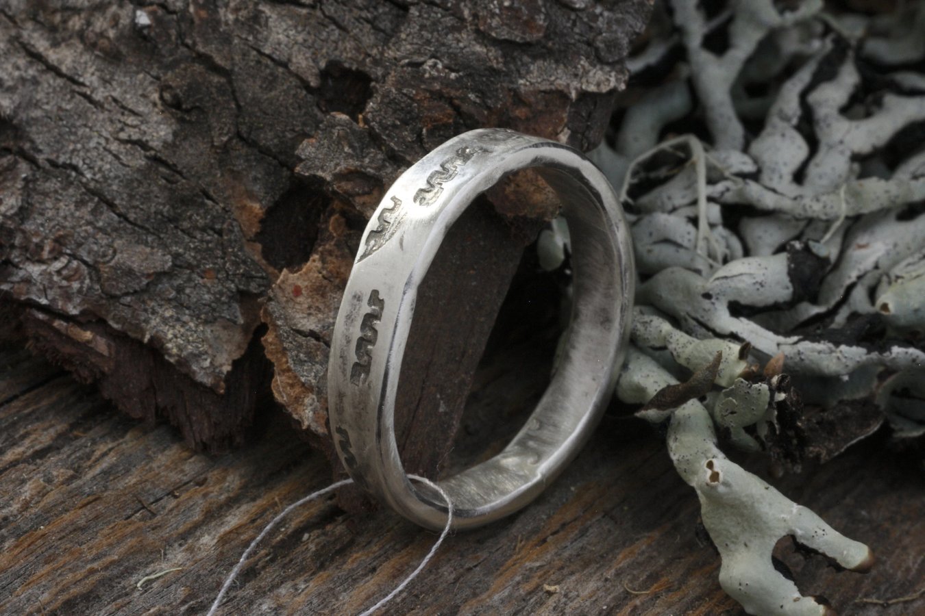 Men's Silver Patterned Ring