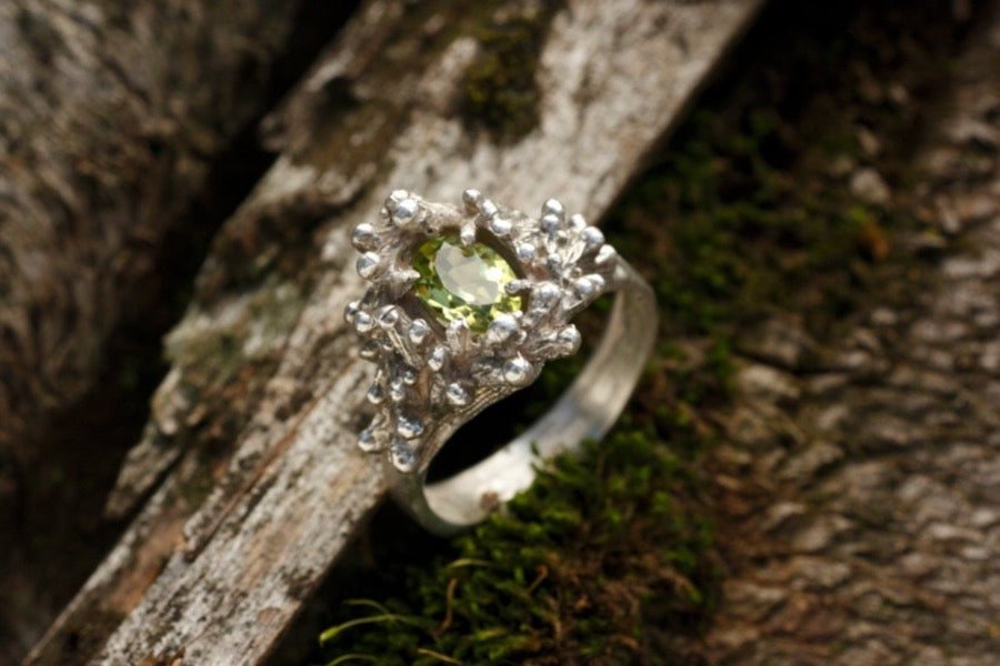Peridot Ring in Recycled Sterling