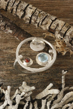 Load image into Gallery viewer, Orbit Ring, Topaz and Garnet Ring in Sterling Silver

