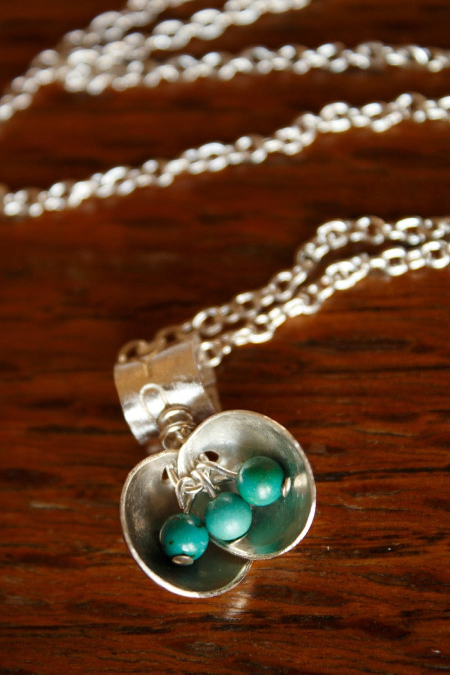 Silver Nesting Locket with Turquoise